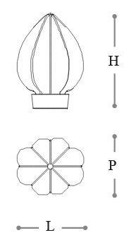 Dimensions of The Incanto Italamp table lamp
